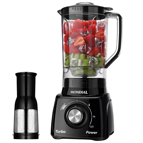 Foto do Produto Liquidificador Mondial Turbo Power L-99-FB 550 watts 2.2 Litros 3 Velocidades + Pulsar 127V ~ 60Hz - Preto