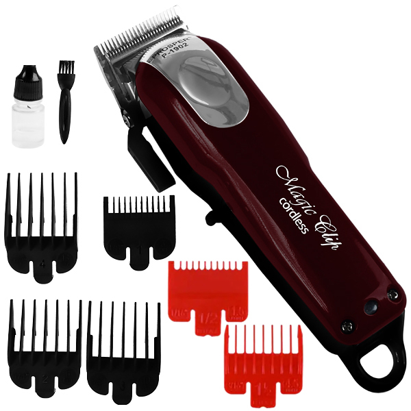 Foto do Produto Máquina de Cortar Cabelo Prosper Magic Clip P-1902 / 10W / Recarregável - Vinho/Preto