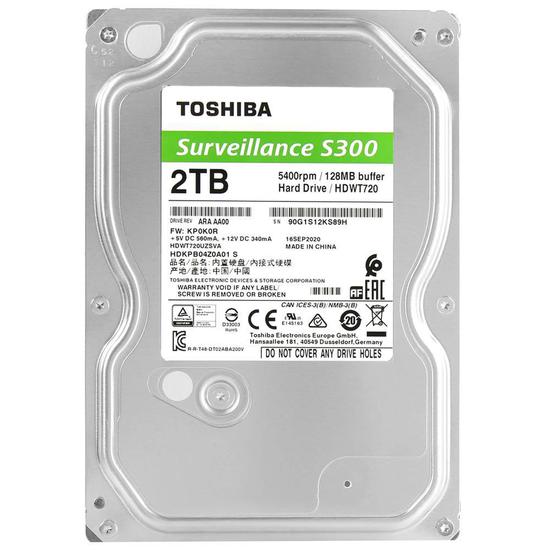 Foto do Produto HD Toshiba S300 Surveillance HDWT720UZSVA 2TB 3.5" 5400RPM 128MB