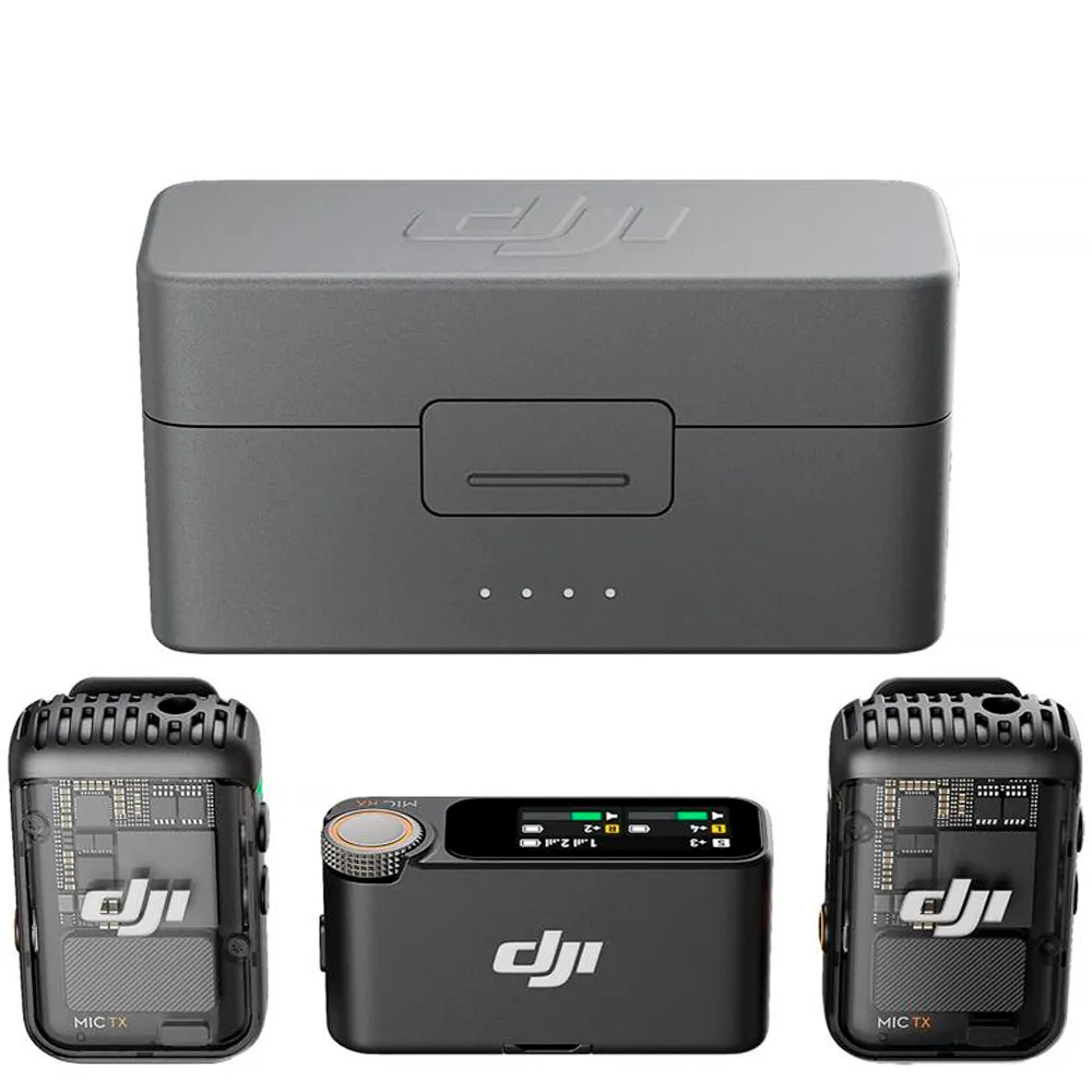 Foto do Produto DJI MICRÓFONO MIC 2 (2TX+1RX+CHARGING CASE) (FCC) SEDA UNDEFINED BLACK