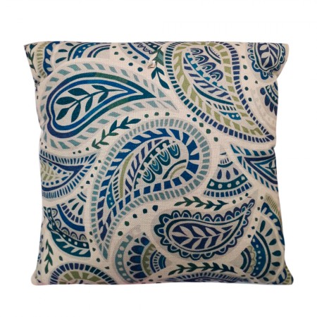 Foto do Produto Capa de Almofada Estampa Paisley Azul Verde