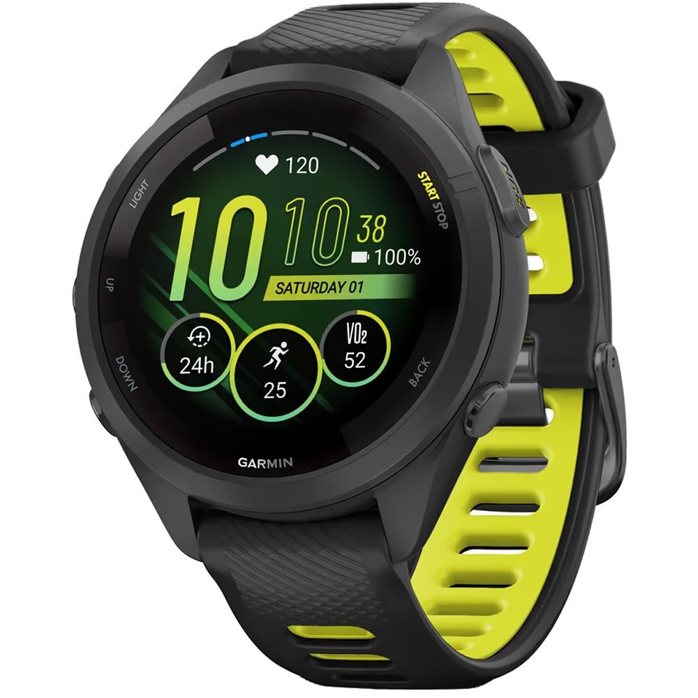 Foto do Produto Relógio GPS Garmin Forerunner 265S AMOLED - Black/Yellow (010-02810-03)