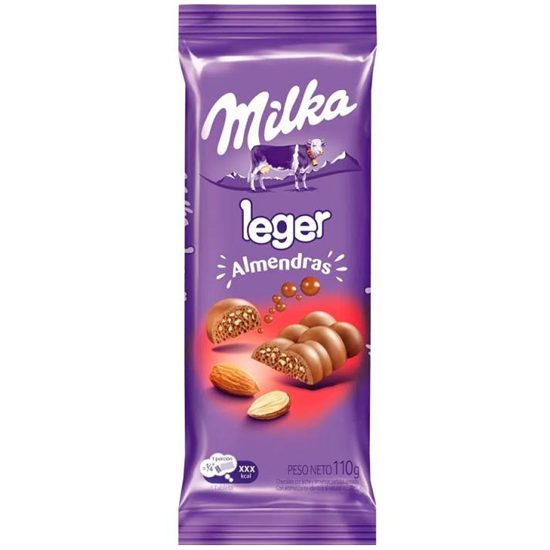 Foto do Produto Chocolate Milka Leger Almendras 110G