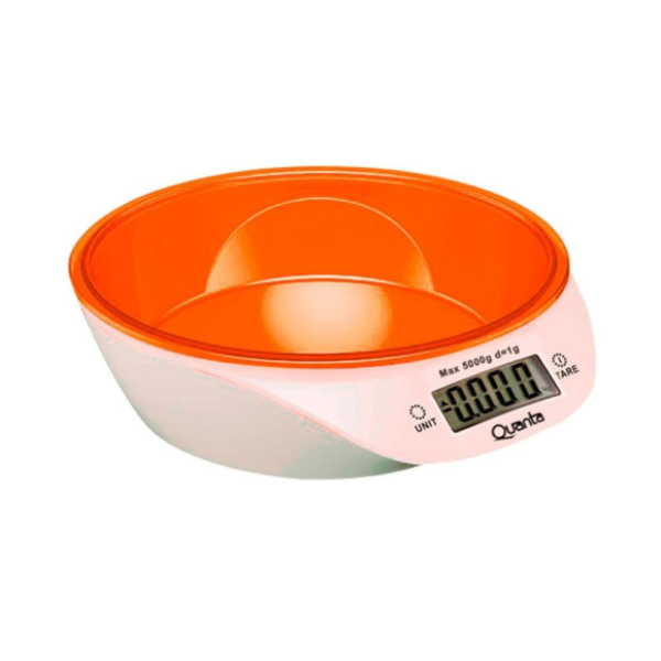 Foto do Produto Balança Digital para Cozinha Quanta QTBLC9000 para Até 5kg - Branco/Laranja