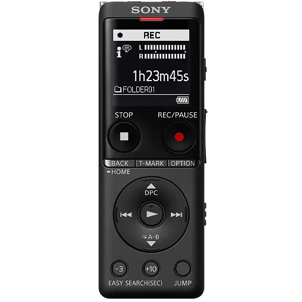 Foto do Produto Gravador de Voz Sony ICD-UX570FBC com 4GB para até 159 Horas de Gravação - Preto