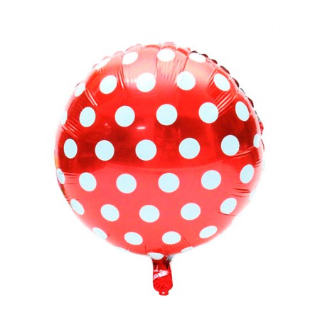 Foto do Produto Balao para Festas Redondo Vermelho com Bolinhas Brancas