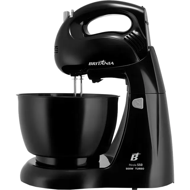 Foto do Produto BRITANIA BATIDORA PEROLA 550 TURBO PLASTICO/METAL 4VEL NEGRO