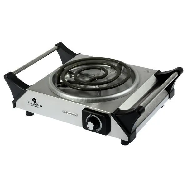 Foto do Produto Fogareiro Elétrico ElectroBras Practic Cook Inox EBCE-01 1.200 watts 220V ~ 50/60 Hz - Prata/Preto