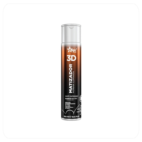 Foto do Produto MAGIC COLOR GLOSS MATIZADOR 3D MORENA ILUMINADA CAFE EXPRESS EFEITO CASTANHO MEDIO MARROM 300ML