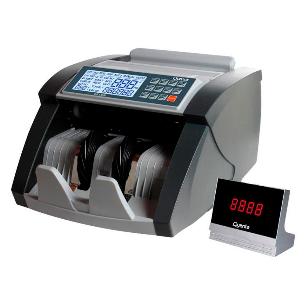 Foto do Produto Máquina Contadora de Dinheiro Quanta QTCDD20 - 80W - 220V - Cinza