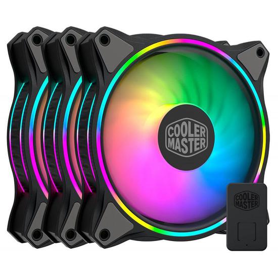 Foto do Produto Cooler Cooler Master MasterFan MF120 Halo Kit 3 em 1 RGB