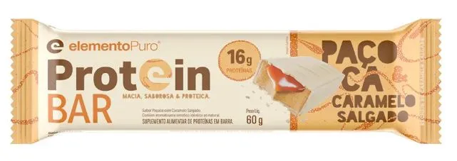 Foto do Produto ELEMENTO PURO PROTEIN BAR PACOCA COM CARAMELO SALGADO 60G PLASTICO BEIGE