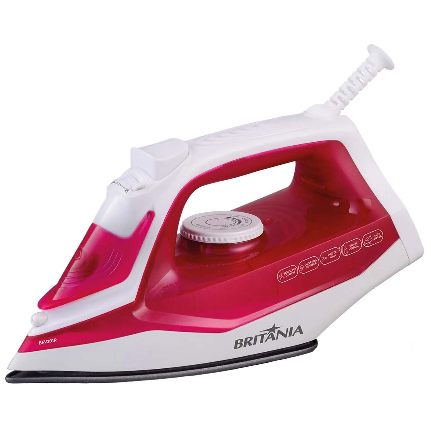 Foto do Produto Ferro de Passar Britânia BFV201R - 2000W - A Vapor - 220V - Vermelho