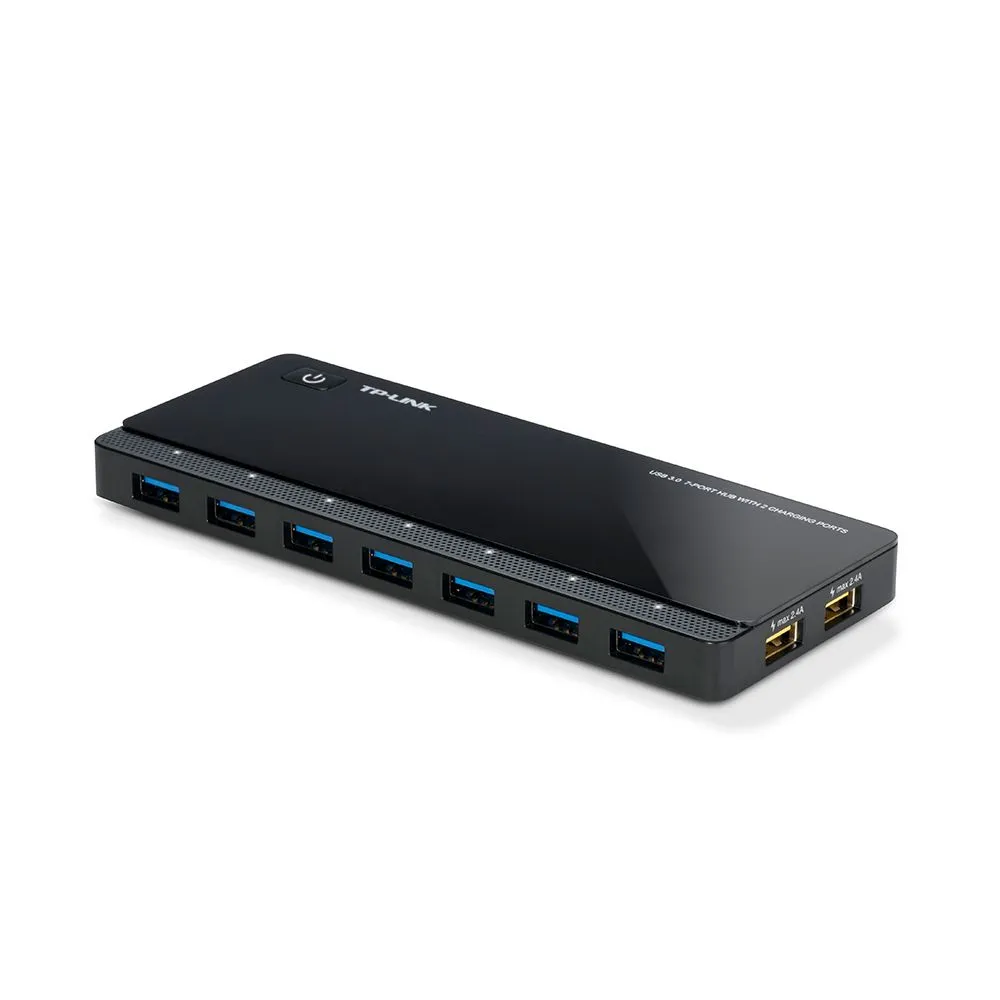 Foto do Produto TP-LINK HUB UH720 METAL 3.0 USB 7 PUERTOS +2PORT CHARGE BLACK