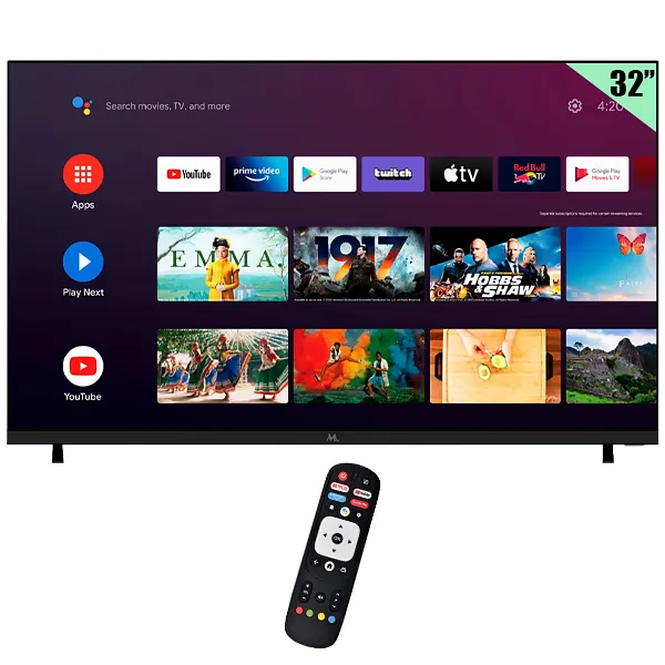 Foto do Produto Smart TV LED 32" Mtek MK32FSAH HD Android TV Wi-Fi/Bluetooth com Conversor Digital