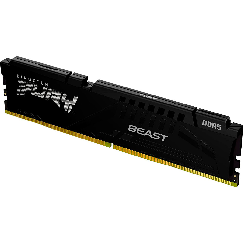 Foto do Produto Memoria RAM Kingston DDR5 16GB 5600MHz Black Fury Beast - KF556C40BB-16