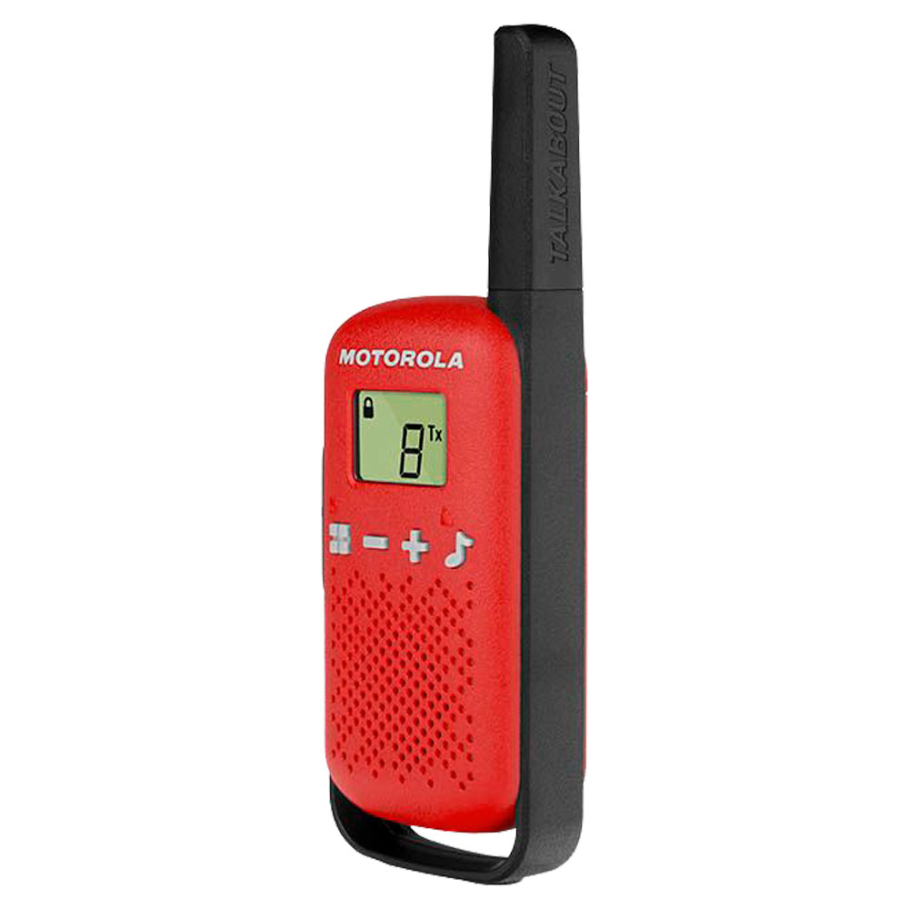Foto do Produto Walkie Talkie Motorola T110 - 25 KM - 26 Canais - Vermelho e Preto
