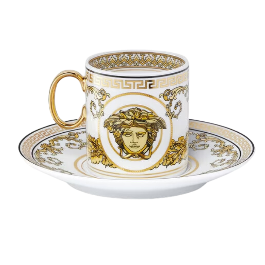 Foto do Produto TAZA EXPRESSO/PLATILLO VERSACE HOME VIRTUS ORO/BLANCO