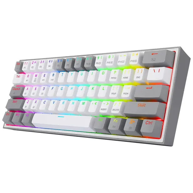 Foto do Produto TECLADO REDRAGON K616-RGB FIZZ PRO BT/WIFI WHIT/GR WHITE/GRAY