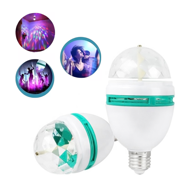 Foto do Produto Mini Lampada Led Giratorio Rotativo Colorido ZC F-7 / 3W / 85-260V / Com Soquete - Branco