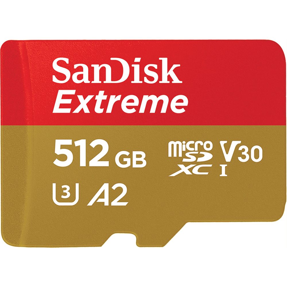 Foto do Produto Cartão de Memória SanDisk Micro SDXC Extreme 512GB 190MB/s- SDSQXAV-512G-GN6MA