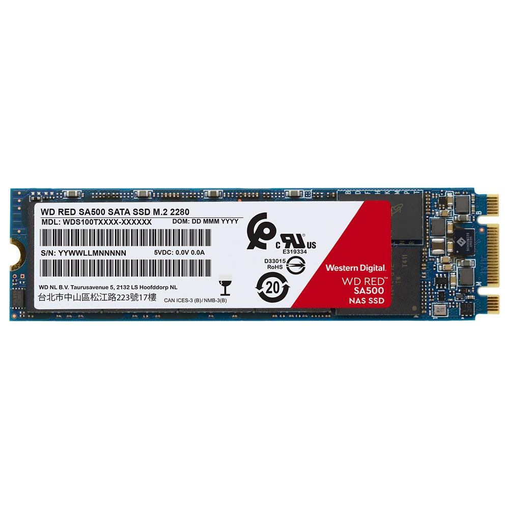 Foto do Produto SSD Western Digital M.2 500GB Red SA500 SATA - WDS500G1R0B
