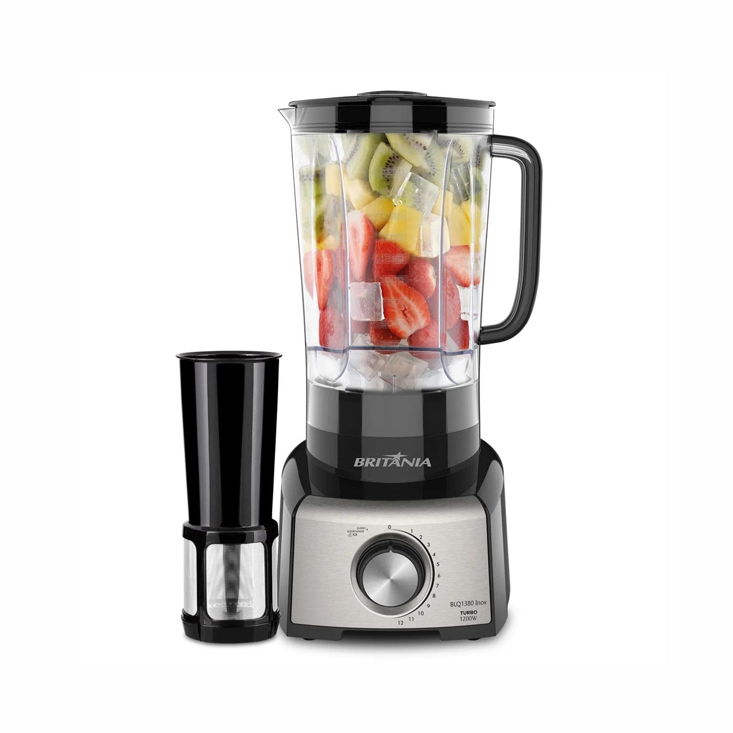 Foto do Produto Liquidificador Britânia BLQ1380 Inox - 1200W - 3L - 220V - Preto e Prata