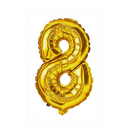 Foto do Produto Balao Numero 8 Dourado 16 Polegadas