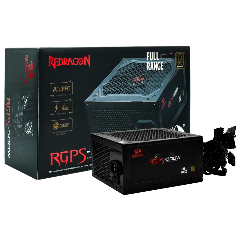 Foto do Produto Fonte de Alimentacao Redragon GC-PS001 500W ATX / Nao Modular / 80 Plus Bronze