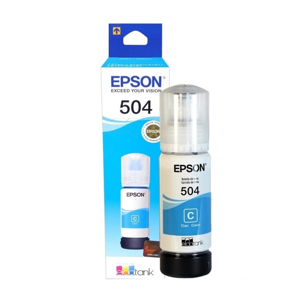 Foto do Produto TINTA EPSON T504 220 CIANO