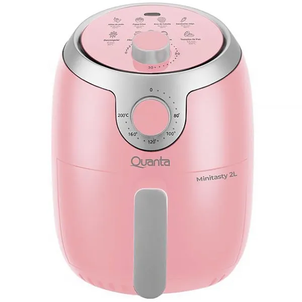 Foto do Produto Fritadeira Elétrica Quanta Pink Palette Minitasty QTAF230 1.000 watts 220V ~ 50/60Hz - Rosa/Prata