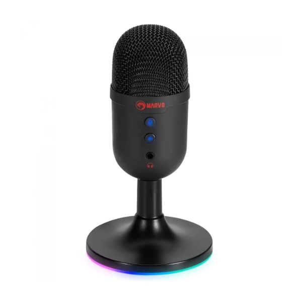 Foto do Produto Microfone Gaming Marvo Scorpion MIC-06 / 16Khz / RGB / USB - Preto