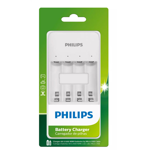 Foto do Produto Carregador de Pilhas Philips AA / AAA - SCB2440NB/97 Sem Pilha