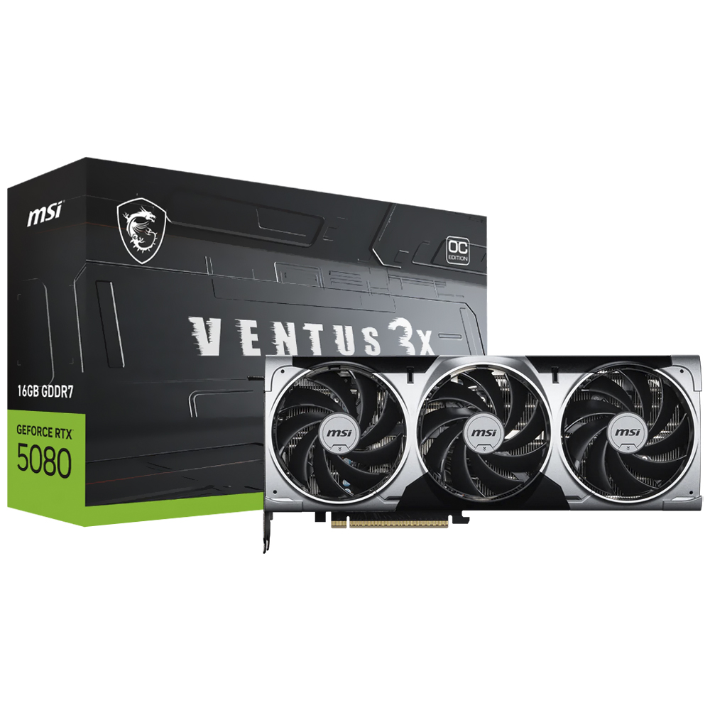 Foto do Produto Placa de Video MSI Ventus 3X OC Plus 16GB GeForce RTX5080 GDDR7 - 912-V531-030