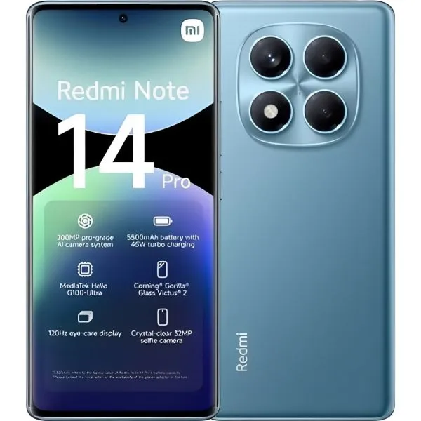 Foto do Produto XIAOMI CEL REDMI NOTE 14 PRO 6.67" DS LTE 8/256GB 45W BLUE