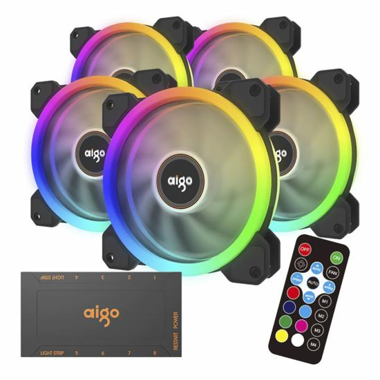 Foto do Produto Cooler Aigo DR12 Kit 5 em 1 RGB