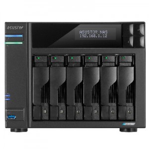Foto do Produto SERVIDOR NAS ASUSTOR AS6706T QC 2.0/6BAY/8GB/4 M.2/2-GBLAN/HDMI/2USB3.2