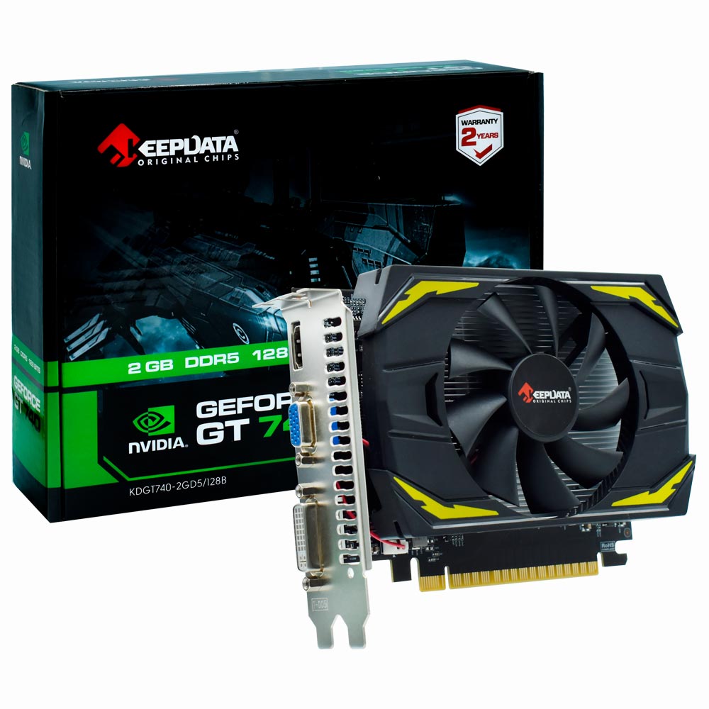 Foto do Produto Placa de Vídeo Keepdata 2GB GeForce GT740 GDDR5 - KDGT740-2GD5/128B