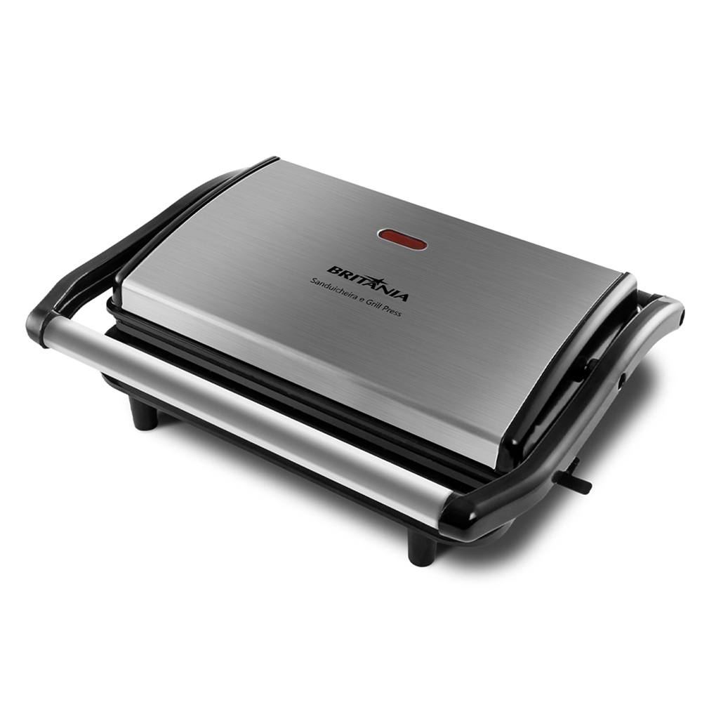 Foto do Produto Grill Britânia BGR27I Press - 850W - 220V/60Hz - Prata e Preto