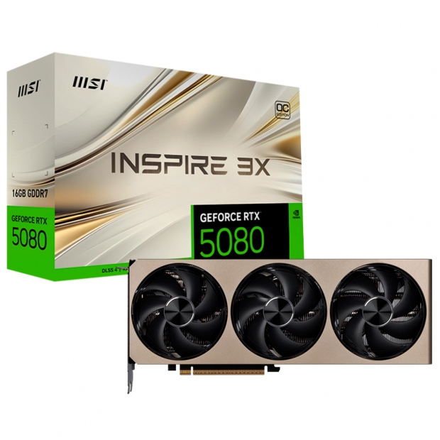 Foto do Produto Placa de Vídeo MSI RTX5080 Inspire 3X OC PLUS, 16GB 2640Mhz, 256BIT GDDR7, DP, HDMI, 912-V531-203
