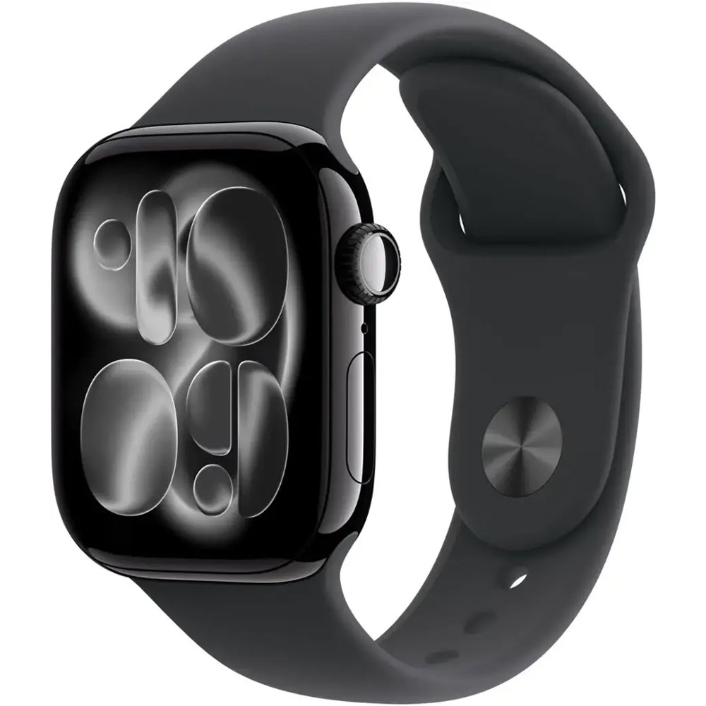 Foto do Produto Apple Watch Series 11 42mm GPS MEQU4LW/A Aluminum Jet Black/Sport Band Jet Black M/L