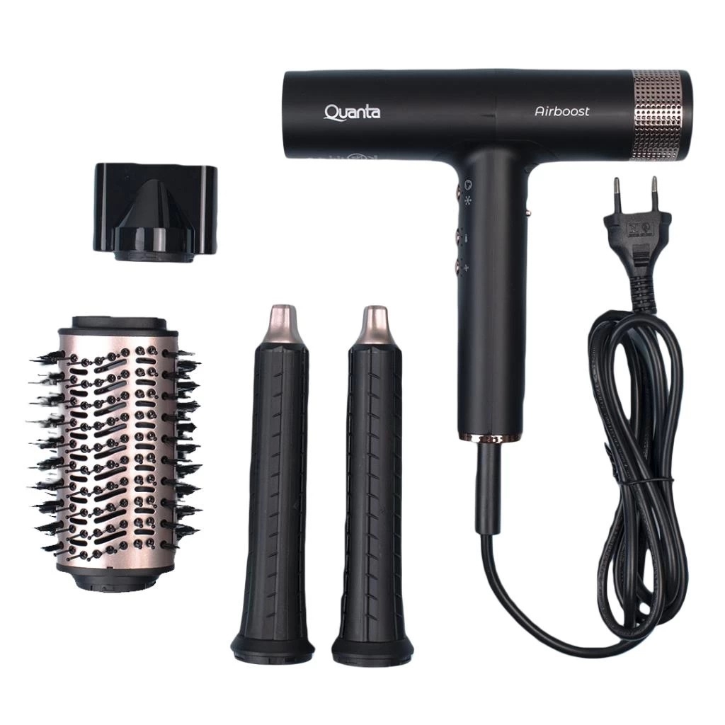 Foto do Produto Secador de Cabelo Quanta QTSCB1700 AirBoost - 1700W - 3 em 1 - 220V - Preto e Rose