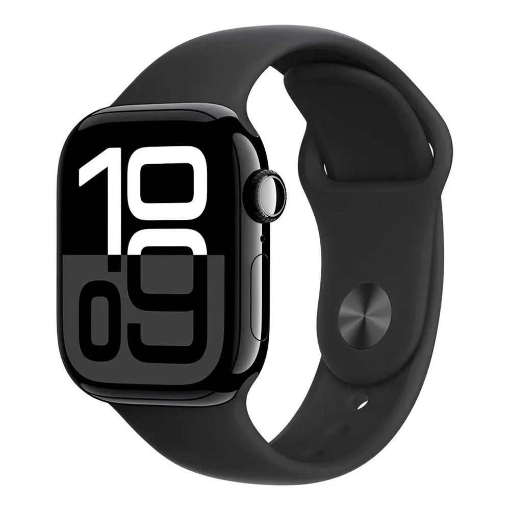 Foto do Produto Apple Watch Series 10 MWY43LW/A - Bluetooth - Wi-Fi - 46mm - M/L - GPS - Jet Black Aluminum/Black Sport