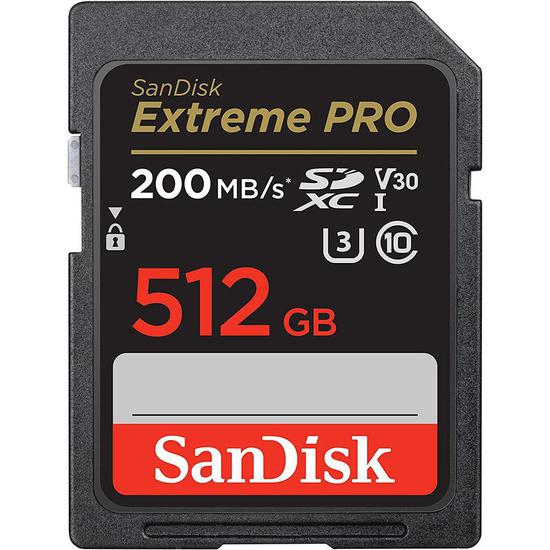 Foto do Produto Cartão de Memória Sandisk Extreme Pro SDXC 512GB Classe 10 200MB/s