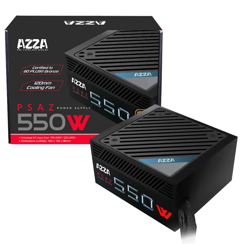 Foto do Produto Fonte de Alimentacao AZZA PSAZ-550W ATX / Nao Modular / 80 Plus Bronze
