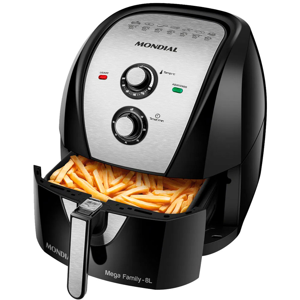 Foto do Produto Fritadeira Elétrica Mondial Mega Family AFN-80BI - 1900W - 8L - 220V 50/60Hz - Preto