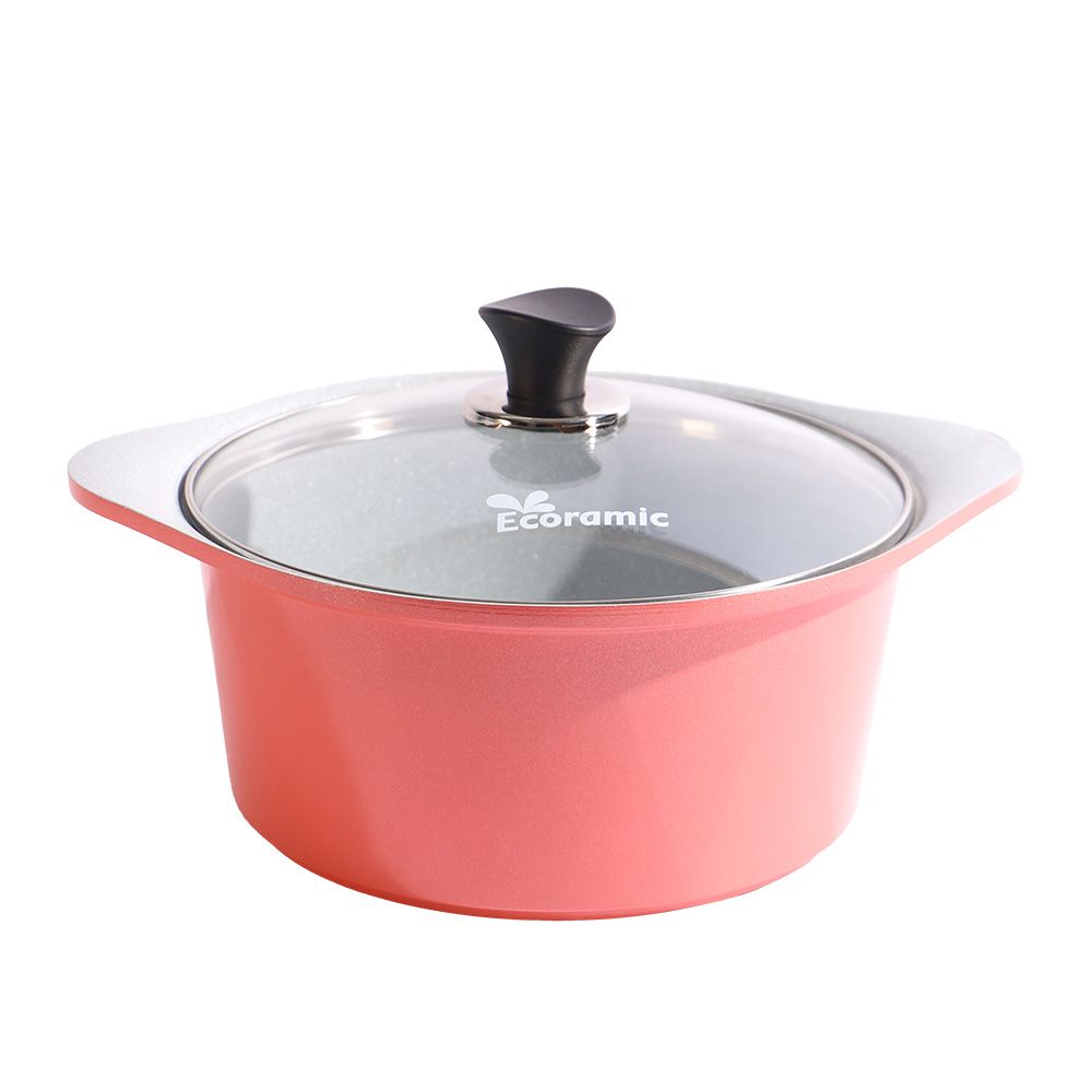 Foto do Produto ECORAMIC CACEROLA CERAMICA C/TAPA ROSA 24CM