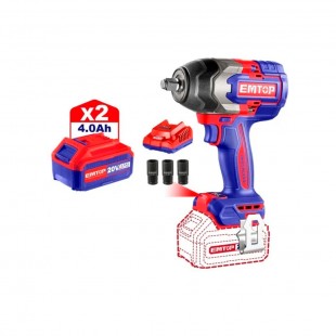Foto do Produto PARAFUSADEIRA IMPACT BATERIA EMTOP 1/2 ECIWL2085 2 BATERIAS 220V 4057*