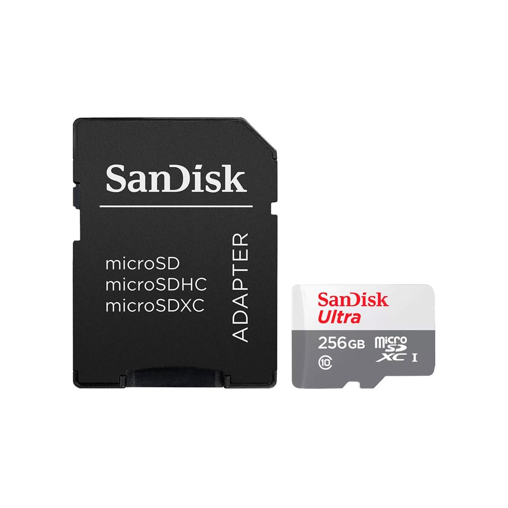 Foto do Produto Memória microSD Sandisk Ultra 256GB 100MB/s C10