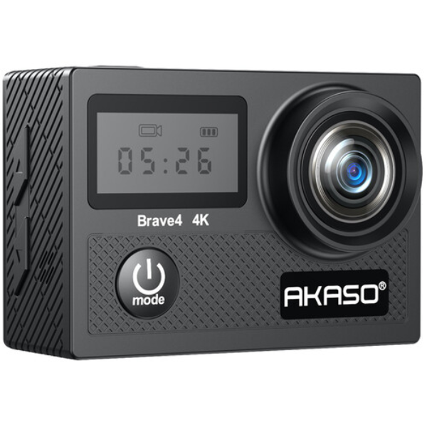 Foto do Produto Camera de Video Akaso Brave 4 Camera de Ação Esportiva 20MP / 4K Ultra HD /5X Zoom / 2 Baterias / 2 Display - Preto